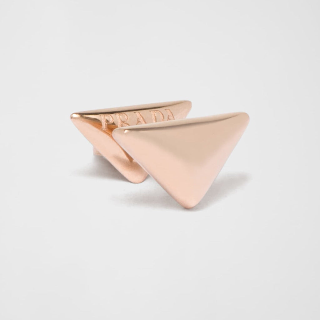 18K Prada Triangle Earrings