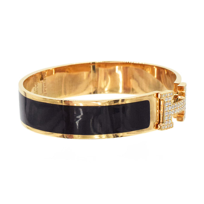 18K Clic Hermes Diamond Bracelet
