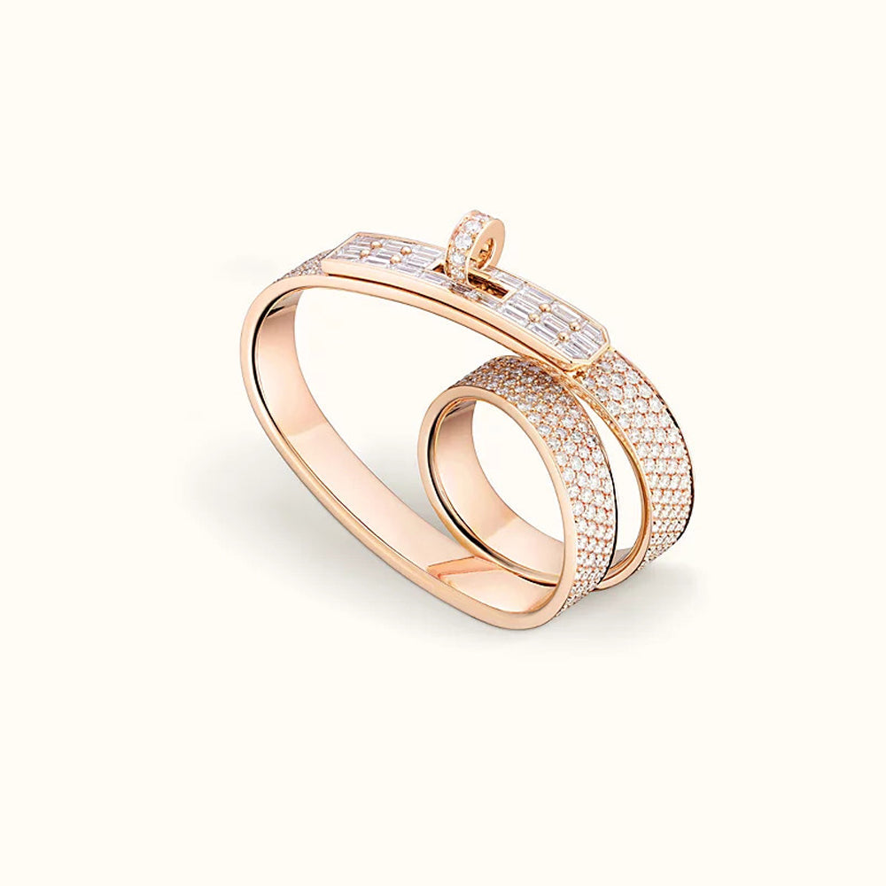 18K Kelly Gavroche Double Hermes Ring