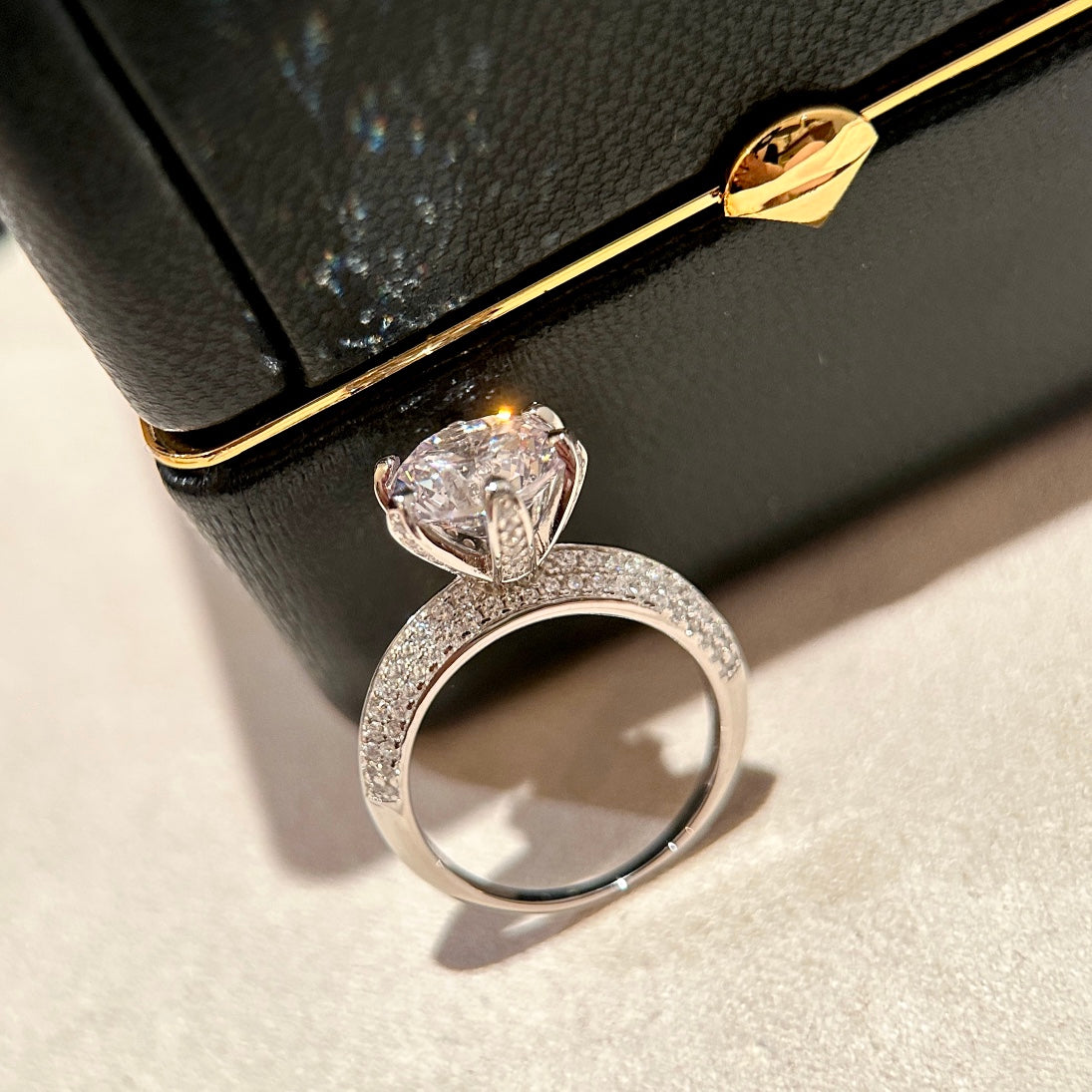 18K Tiffany Pave Tiffany Setting Engagement Ring