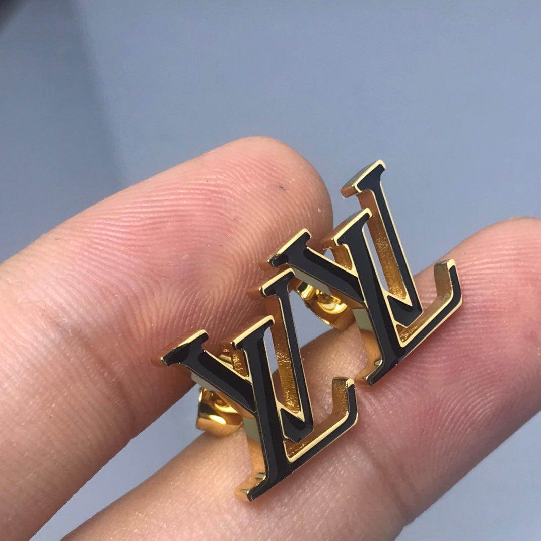 18K Louis Vuitton Iconic Black Earrings