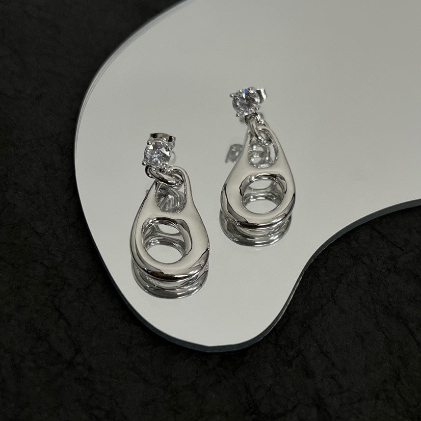 18K Prada Inverted Triangle Earrings