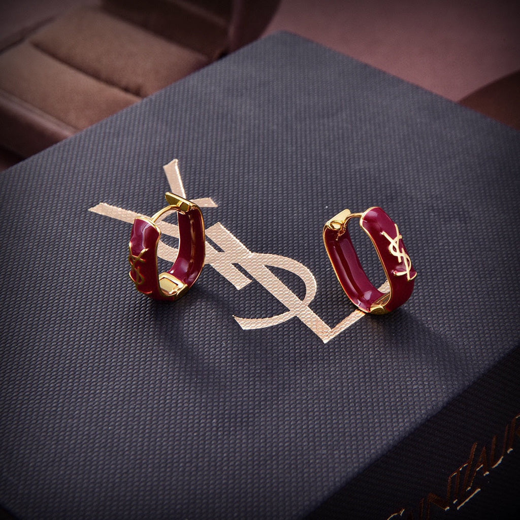 18K Red Earrings