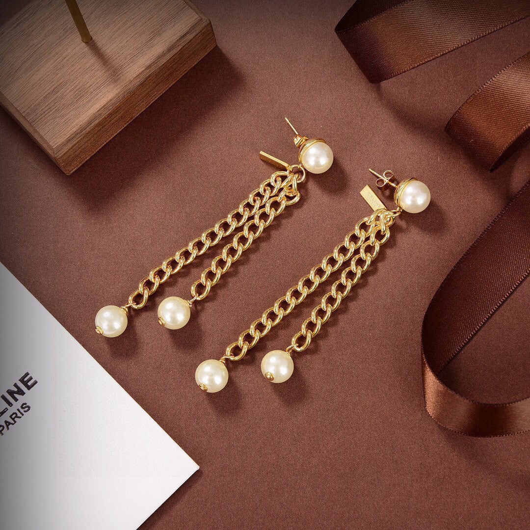 18K Celine Long Earrings